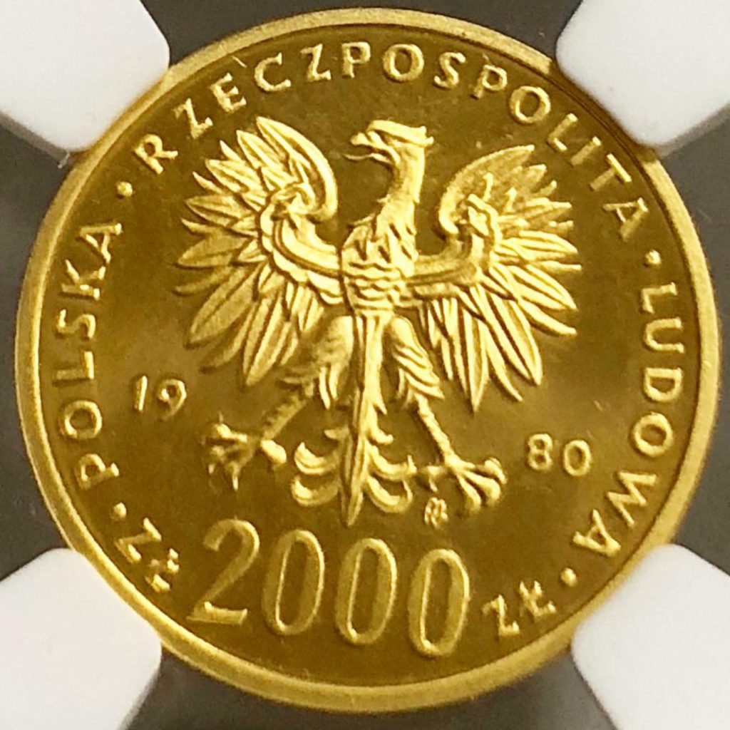 ポーランド 2000ズロチ金貨 1980 NGC(PF67 ULTRA CAMEO) – Poland 2000Zlotych gold