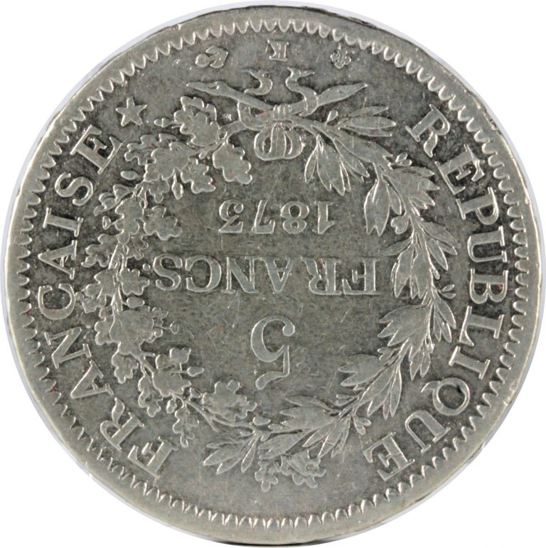 フランス 5FRANCS 銀貨 1873年 F ミスターコインズ