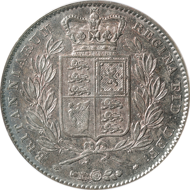 イギリス ヴィクトリア女王 クラウン銀貨 1845年 ヤングヘッド PCGS