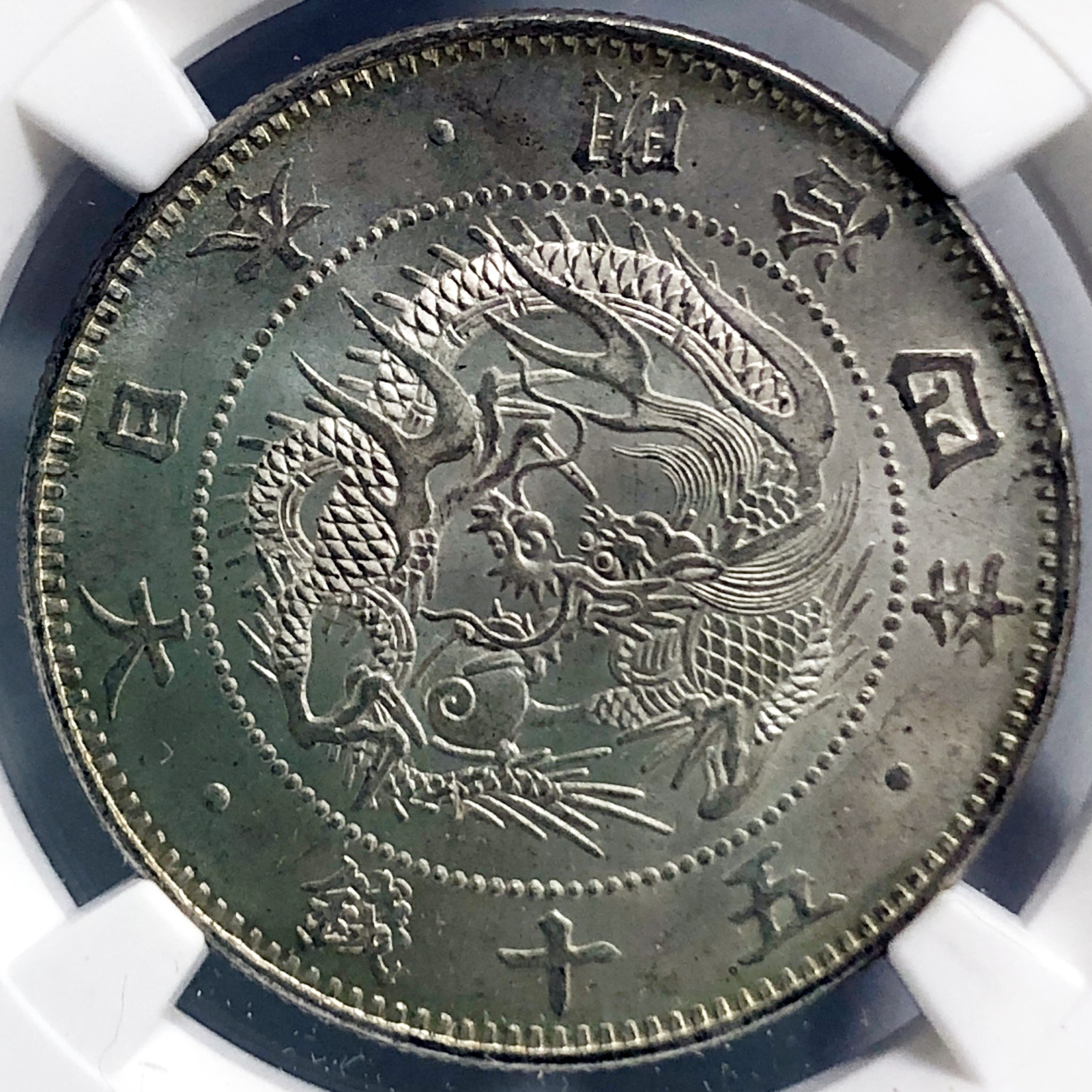 旭日竜小型50銭銀貨 明治4年 大竜 NGC(MS64) | ミスターコインズ