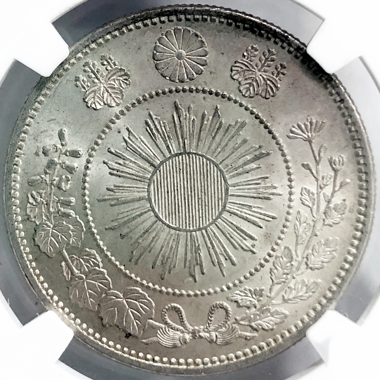 旭日竜小型50銭銀貨 明治4年 小竜 NGC(MS65) | ミスターコインズ