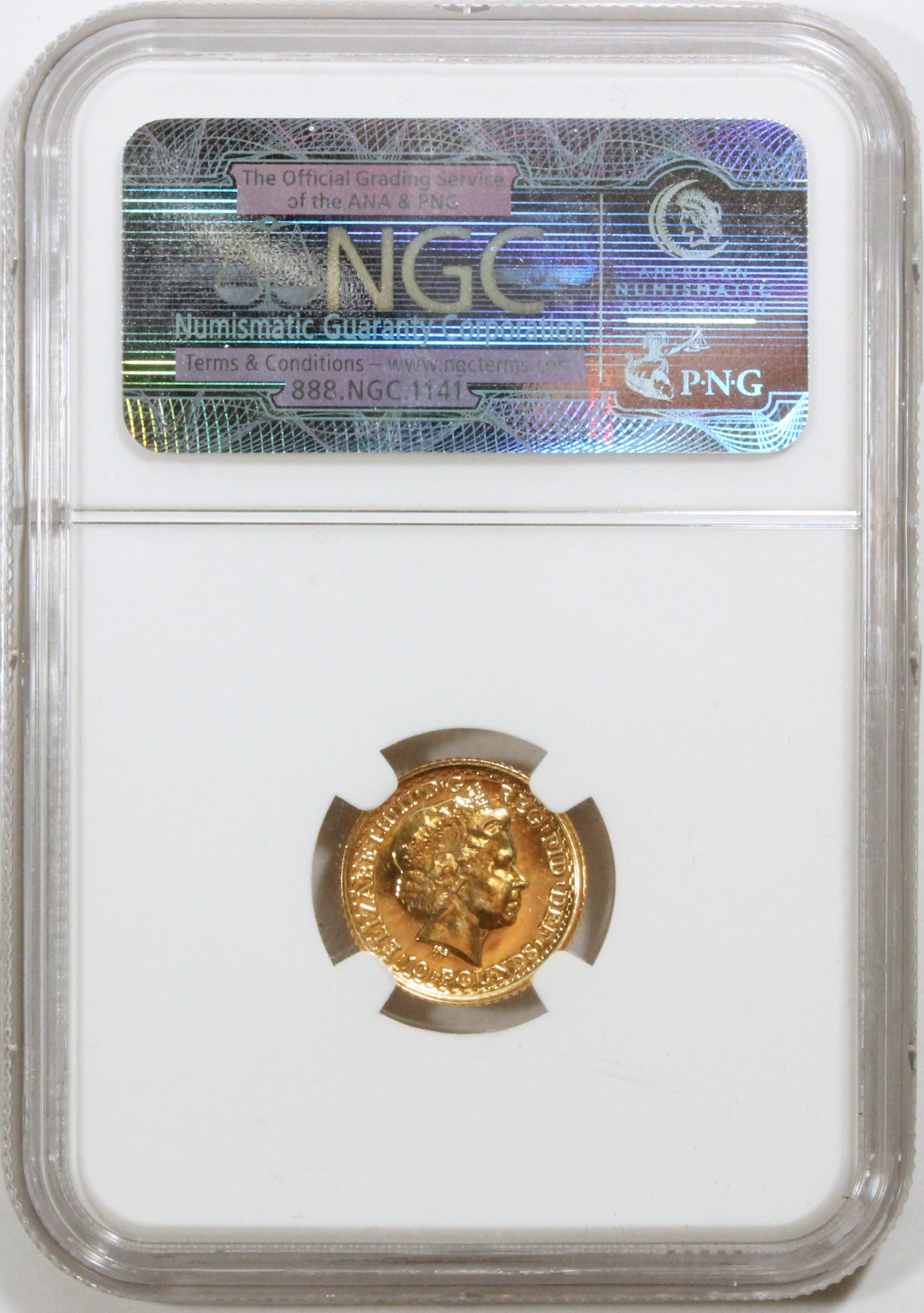 イギリス 10ポンド金貨 2001年 NGC MS65 ブリタニア ライオン 古銭 