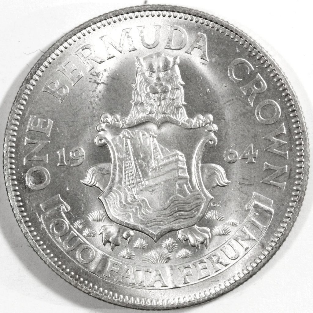 バミューダ諸島 1クラウン銀貨 1964年 エリザベス2世 コイン 古銭 ミスターコインズ
