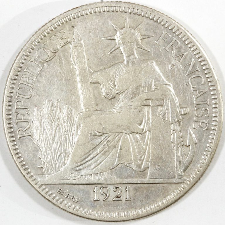 フランス領インドシナ ピアストル銀貨 1921年 貿易銀 コイン 古銭 ...
