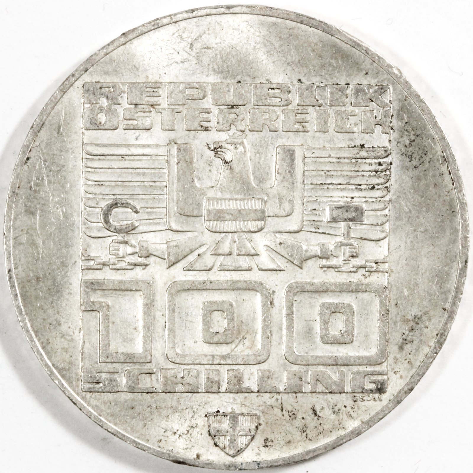 951円 安値 1976年 オーストリア インスブルック冬季オリンピック記念100シリング銀貨