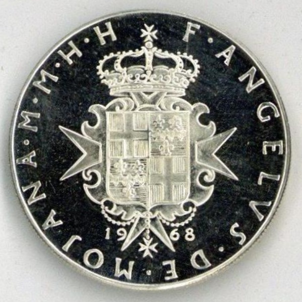 マルタ騎士団 3スクード 3SCUDI プルーフ 銀貨 1968年 未使用 古銭 