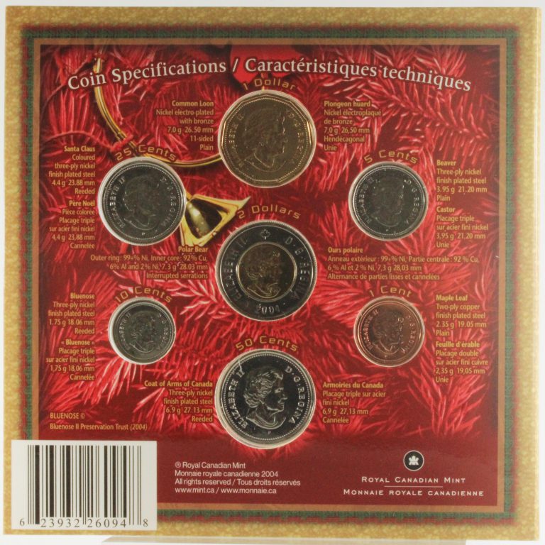 カナダ王室造幣局 2004年 ホリデーギフト 貨幣セット 7枚 銀貨 黄銅貨 ミントセット コインセット 古銭 コイン | ミスターコインズ