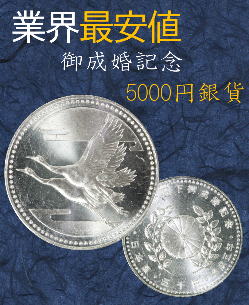 皇太子殿下御成婚記念 5000円銀貨 平成5年 記念硬貨 貨幣 4枚セット