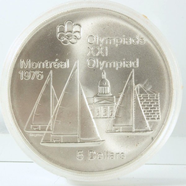 カナダ 5ドル銀貨 1973年 未使用 1976年モントリオールオリンピック