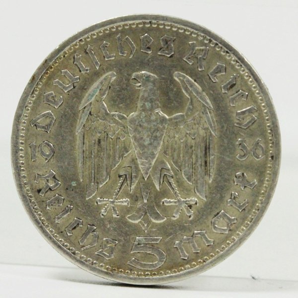 ドイツ 1935年 5ライヒスマルク銀貨 ヒンデンブルク | ミスターコインズ