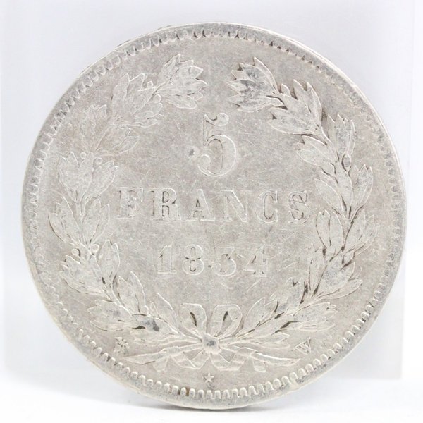 1834年)フランス ルイ・フィリップ1世 5フラン大型銀貨-