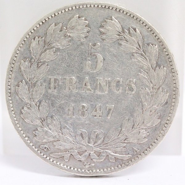 フランス 1847年 5フラン銀貨 ルイ・フィリップ1世 | ミスターコインズ