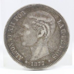 スペイン 1877年 5ペセタ銀貨 アルフォンソ12世 | ミスターコインズ