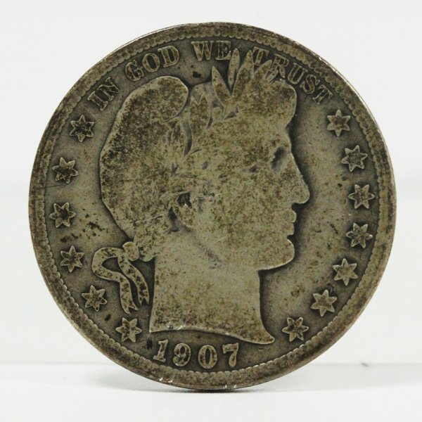 アメリカ 1907年 D 50セント銀貨 バーバーハーフダラー | ミスターコインズ