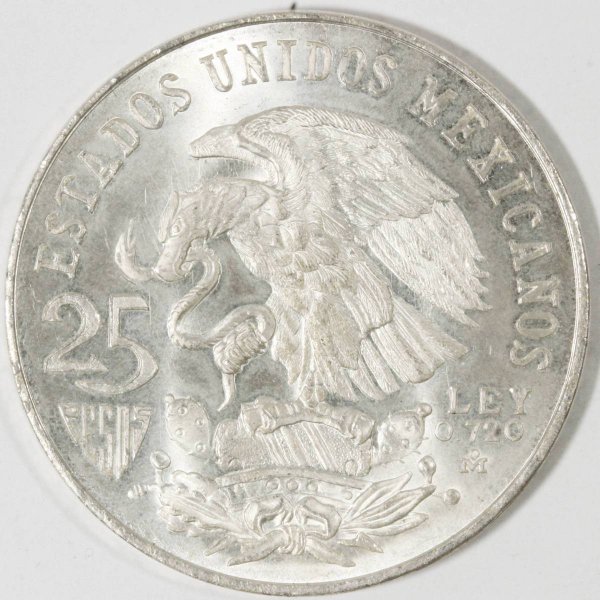 メキシコ 25ペソ銀貨 1968年メキシコオリンピック記念 未使用 