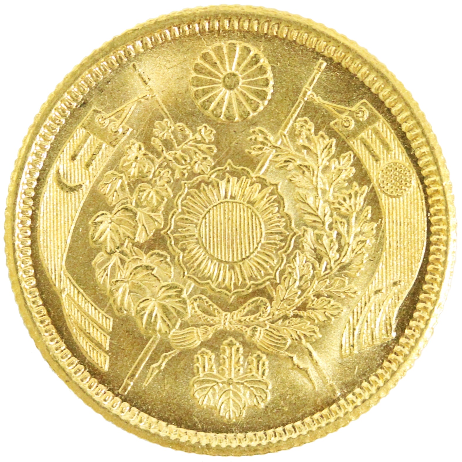旧5円金貨（縮小） 未使用 明治5年 日本貨幣商協同組合 鑑定書付き